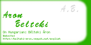 aron belteki business card